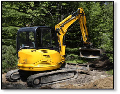 mini-excavator-compact-excavator-clean-bucket-trees-tracks