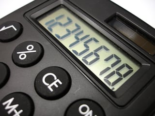calculator close up with numbers showing
